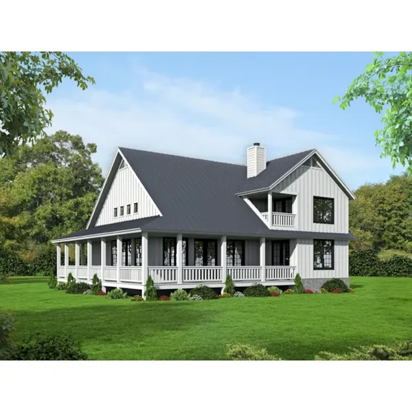 Farmhouse Plan Rear Photo 02 - Bradlee Lake Craftsman Home 141D-0054 - Shop House Plans and More