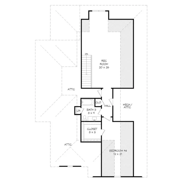 Craftsman House Plan Second Floor - Bradfield Ranch Home 141D-0055 - Shop House Plans and More