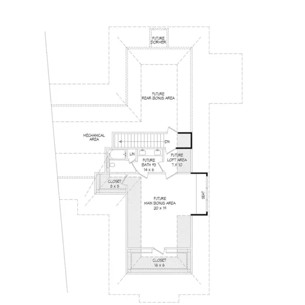 Craftsman House Plan Second Floor - Balsam Mill European Home 141D-0056 - Shop House Plans and More