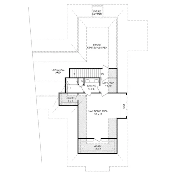 Rustic House Plan Second Floor - Deerland Craftsman Home 141D-0058 - Shop House Plans and More