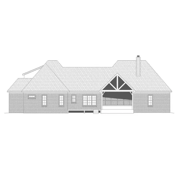 Rustic House Plan Rear Elevation - Deerland Craftsman Home 141D-0058 - Shop House Plans and More