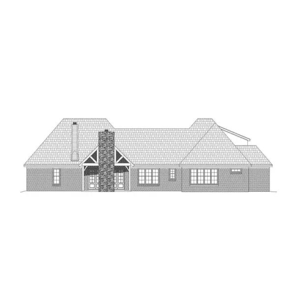 Rustic House Plan Rear Elevation - Elm Glen Rustic Ranch Home 141D-0059 - Shop House Plans and More