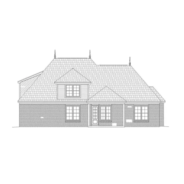 Country French House Plan Rear Elevation - Hartney Traditional Home 141D-0060 - Shop House Plans and More