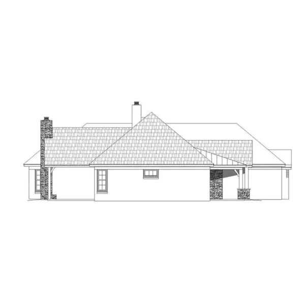 Craftsman House Plan Left Elevation - Sutton Hill Rustic Ranch Home 141D-0065 - Shop House Plans and More