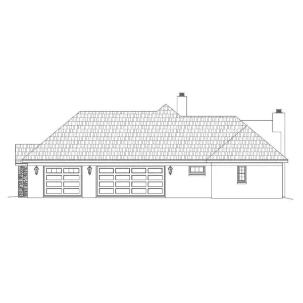 Craftsman House Plan Right Elevation - Sutton Hill Rustic Ranch Home 141D-0065 - Shop House Plans and More