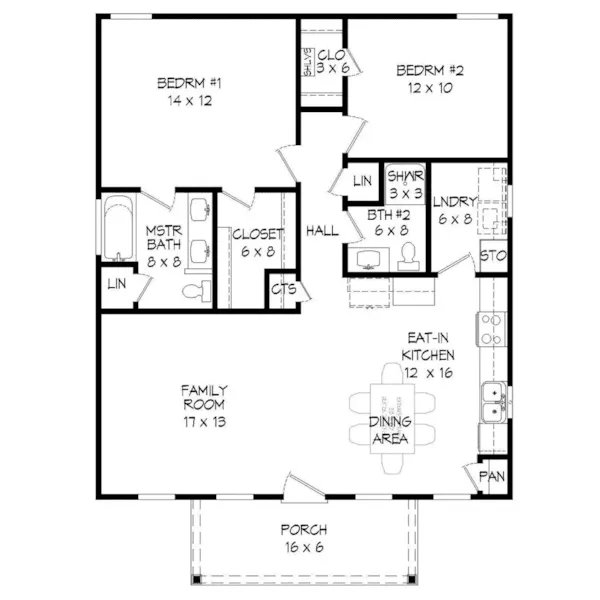 Vacation House Plan First Floor - Tulip Lane Country Cottage 141D-0066 - Shop House Plans and More