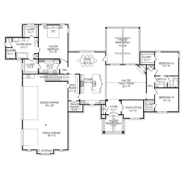 Luxury House Plan First Floor - Duckhorn Rustic Luxury Home 141D-0070 - Shop House Plans and More