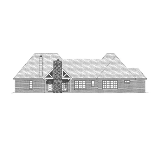 Rustic House Plan Rear Elevation - Fox Hill Point Craftsman Home 141D-0071 - Shop House Plans and More