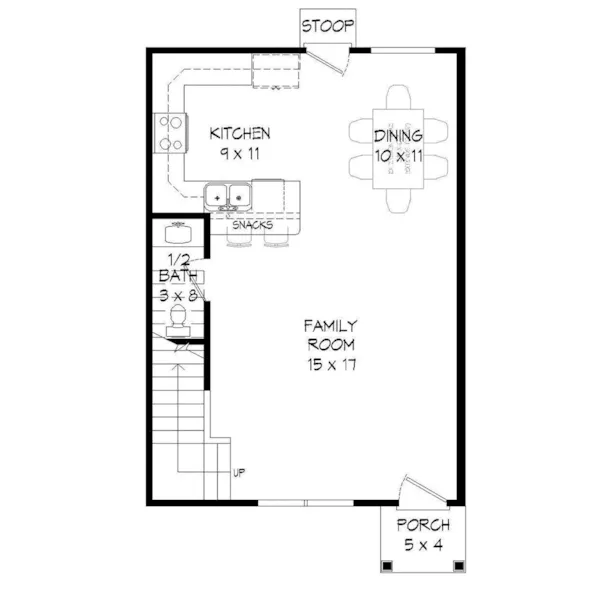 Beach & Coastal House Plan First Floor - Iris Lane Narrow Lot Home 141D-0072 - Shop House Plans and More