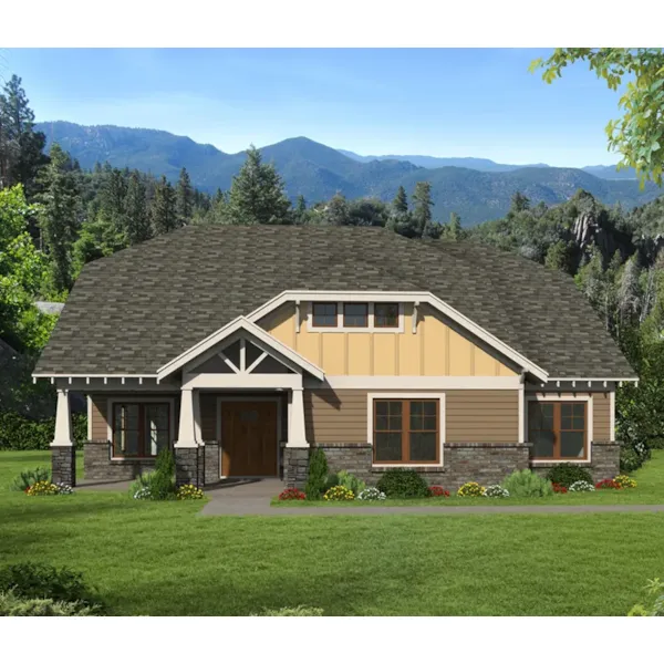 Arts & Crafts House Plan Front of Home - Spears Path Craftsman Cottage 141D-0074 - Shop House Plans and More