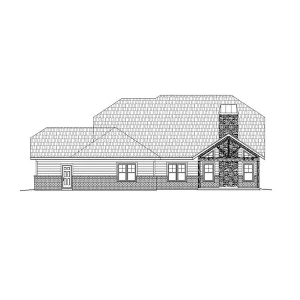 Arts & Crafts House Plan Rear Elevation - Spears Path Craftsman Cottage 141D-0074 - Shop House Plans and More