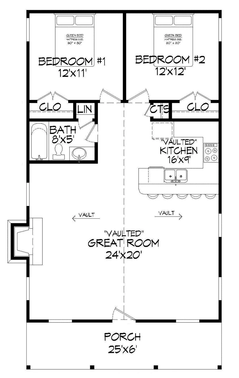 Ranch House Plan First Floor - Harmony Bluff Rustic Cabin 141D-0077 - Search House Plans and More