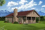 Ranch House Plan Front of Home - Harmony Bluff Rustic Cabin 141D-0077 - Search House Plans and More