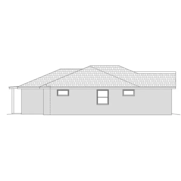 Left Elevation - Osprey Circle Ranch Home 141D-0083 - Shop House Plans and More