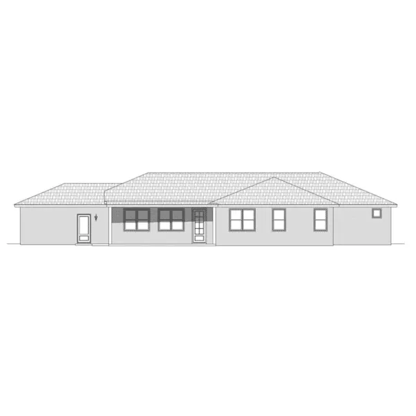 Rear Elevation - Osprey Circle Ranch Home 141D-0083 - Shop House Plans and More