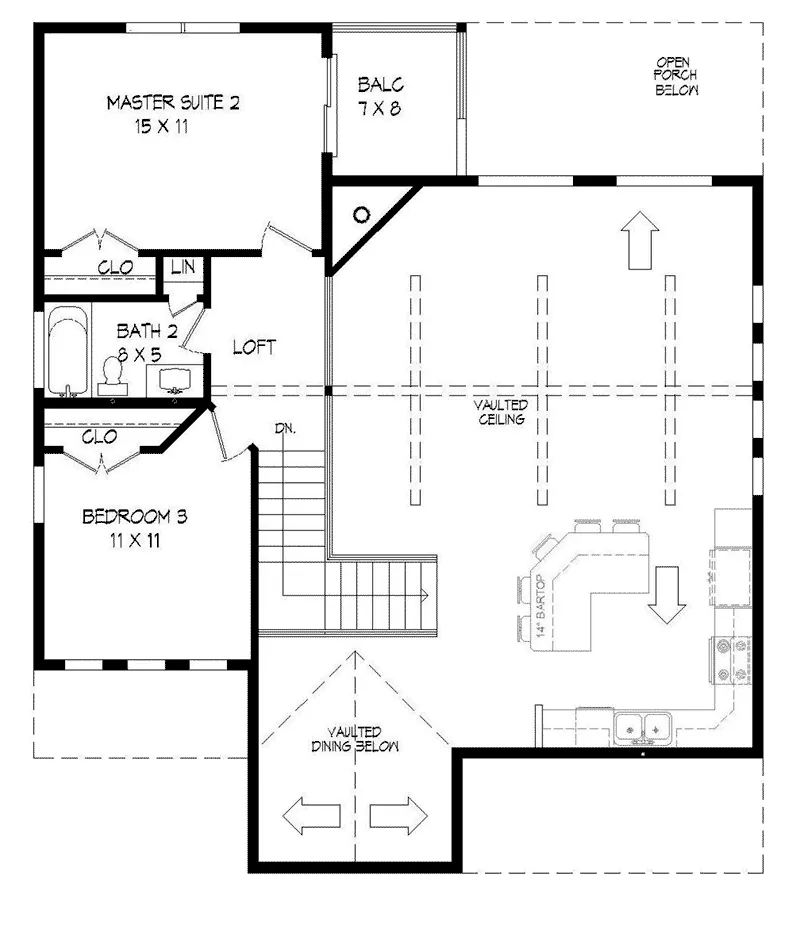 Craftsman House Plan Second Floor - 141D-0084 - Shop House Plans and More