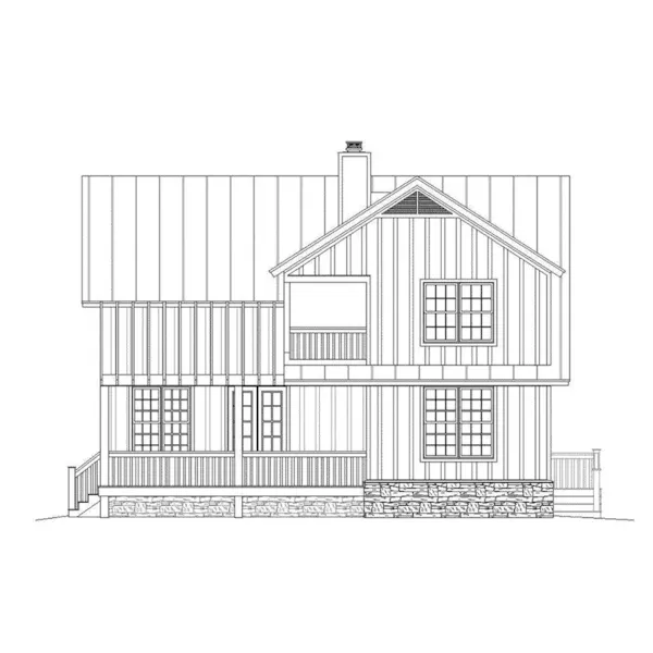 Farmhouse Plan Rear Elevation - River Edge Craftsman Home 141D-0084 - Shop House Plans and More