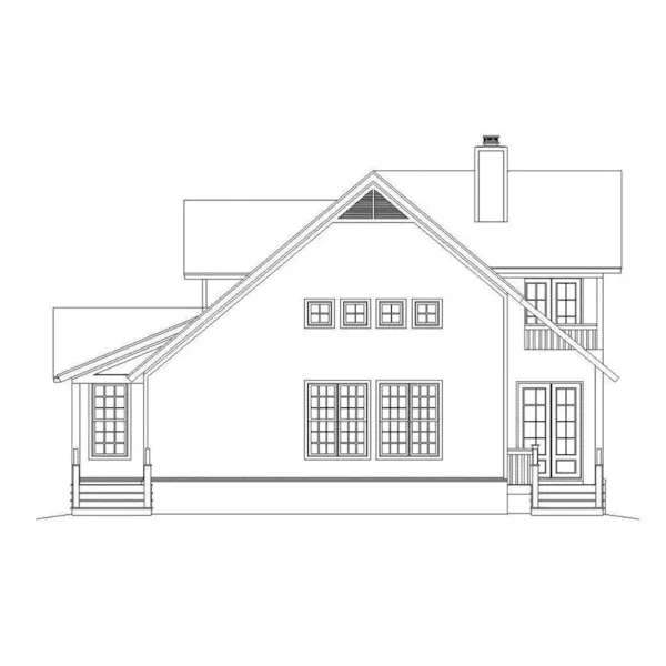 Farmhouse Plan Right Elevation - River Edge Craftsman Home 141D-0084 - Shop House Plans and More