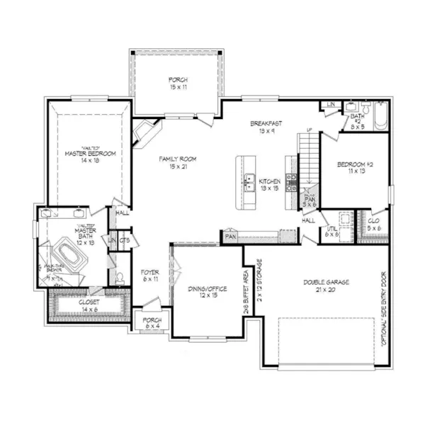 European House Plan First Floor - Vanderport European Home 141D-0087 - Shop House Plans and More