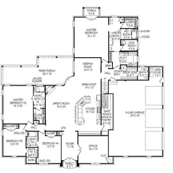 Luxury House Plan First Floor - Westmeyer Luxury Home 141D-0090 - Shop House Plans and More