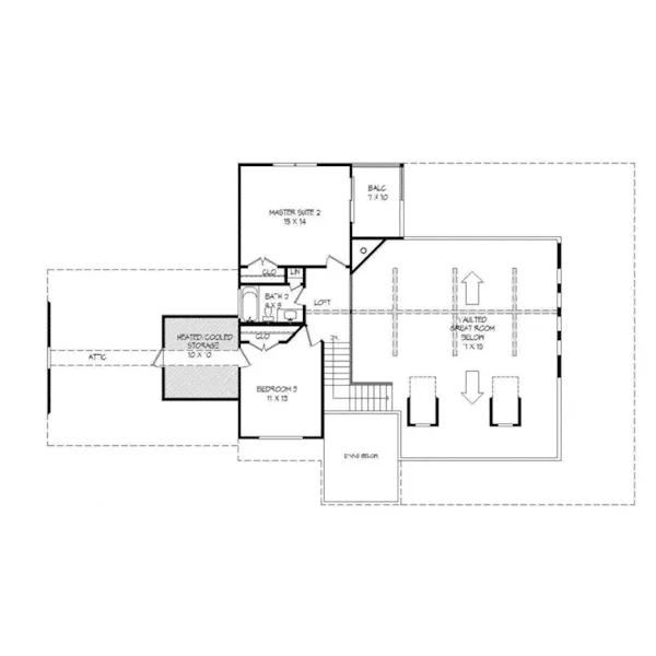 Farmhouse Plan Second Floor - Bigelow Lane Craftsman Home 141D-0091 - Shop House Plans and More