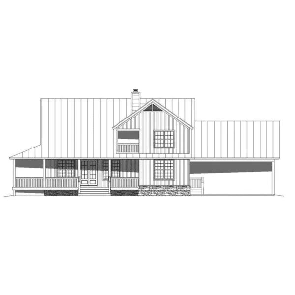 Farmhouse Plan Rear Elevation - Bigelow Lane Craftsman Home 141D-0091 - Shop House Plans and More