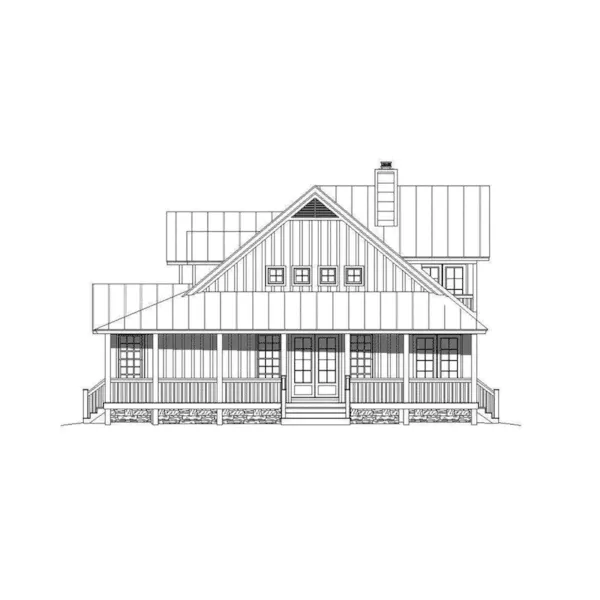 Farmhouse Plan Right Elevation - Bigelow Lane Craftsman Home 141D-0091 - Shop House Plans and More