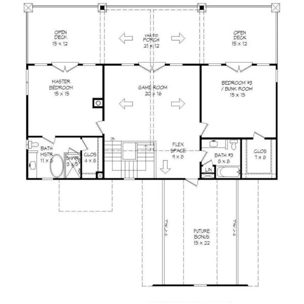 Country House Plan Second Floor - Derby Bend Craftsman Home 141D-0095 - Shop House Plans and More