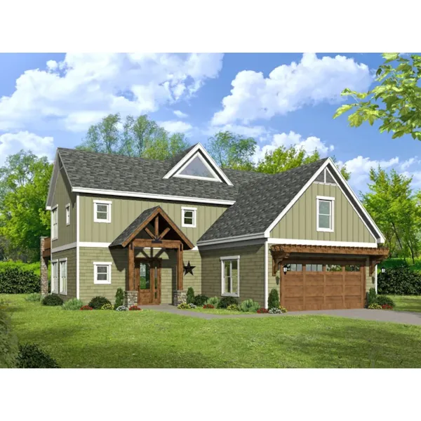 Country House Plan Front of Home - Derby Bend Craftsman Home 141D-0095 - Shop House Plans and More