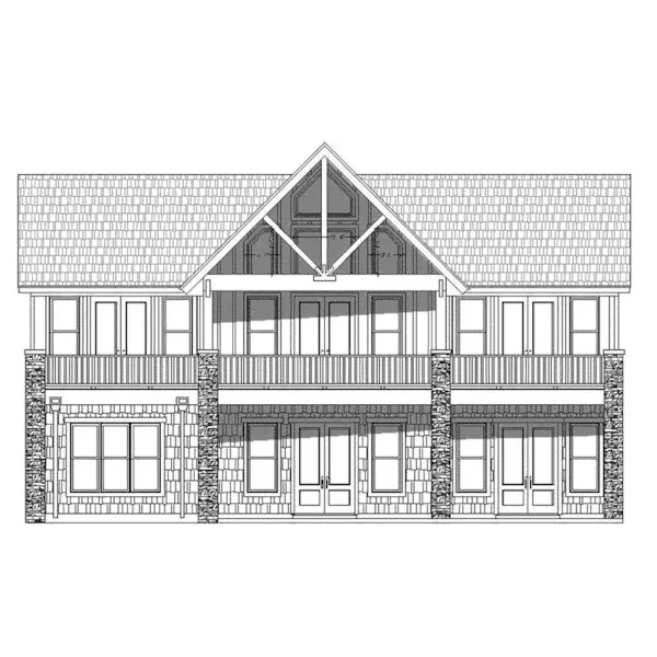 Country House Plan Rear Elevation - Derby Bend Craftsman Home 141D-0095 - Shop House Plans and More