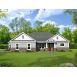 English Cottage House Plan Front of Home - Graves Run Ranch Home 141D-0097 - Shop House Plans and More