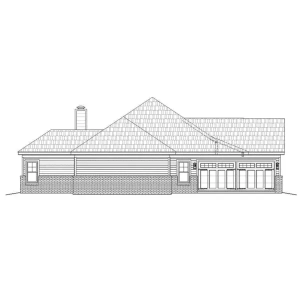 English Cottage House Plan Left Elevation - Graves Run Ranch Home 141D-0097 - Shop House Plans and More