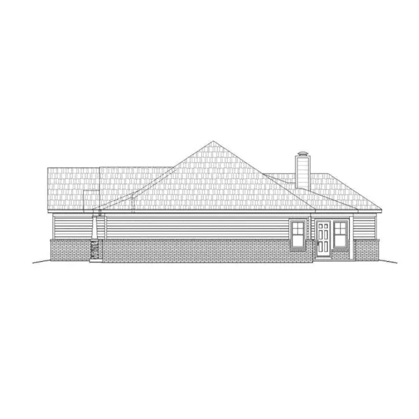 English Cottage House Plan Right Elevation - Graves Run Ranch Home 141D-0097 - Shop House Plans and More