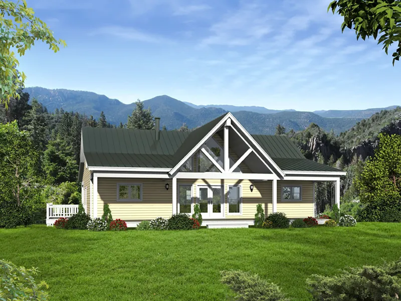 Mountain House Plan Front of Home - 141D-0099 - Shop House Plans and More
