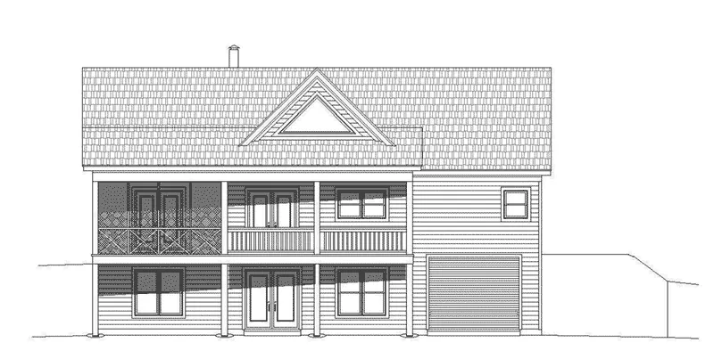 Berm House Plan Rear Elevation - 141D-0099 - Shop House Plans and More