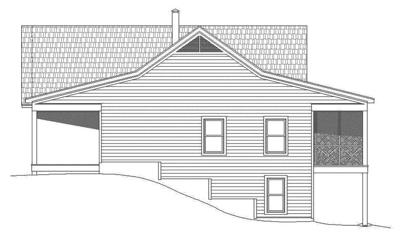Berm House Plan Right Elevation - 141D-0099 - Shop House Plans and More