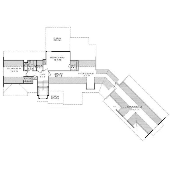 Craftsman House Plan Second Floor - Cameron Crossing Country Home 141D-0101 - Search House Plans and More