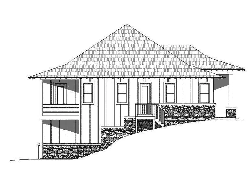 Modern House Plan Left Elevation - 141D-0102 - Shop House Plans and More