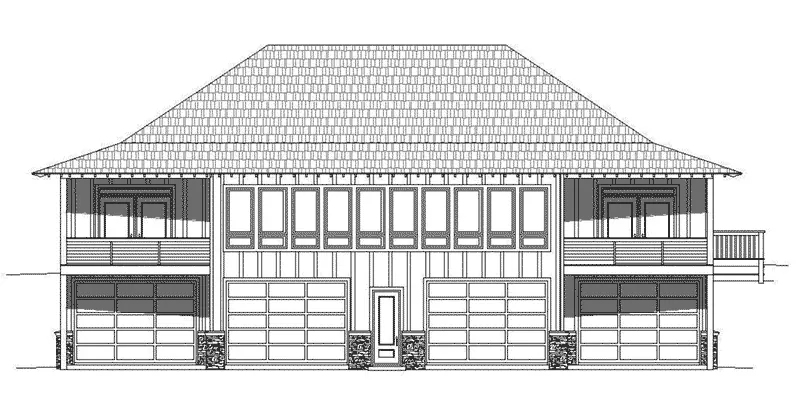 Modern House Plan Rear Elevation - 141D-0102 - Shop House Plans and More