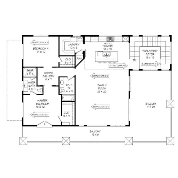 Contemporary House Plan Second Floor - Lewis Hill Modern Home 141D-0103 - Shop House Plans and More