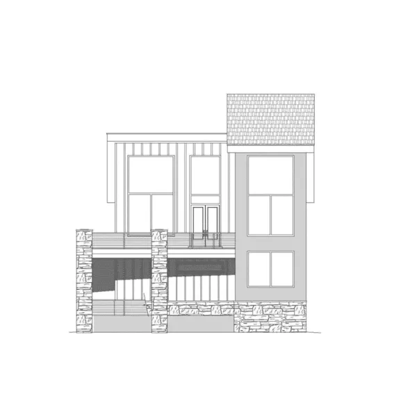 Contemporary House Plan Right Elevation - Lewis Hill Modern Home 141D-0103 - Shop House Plans and More