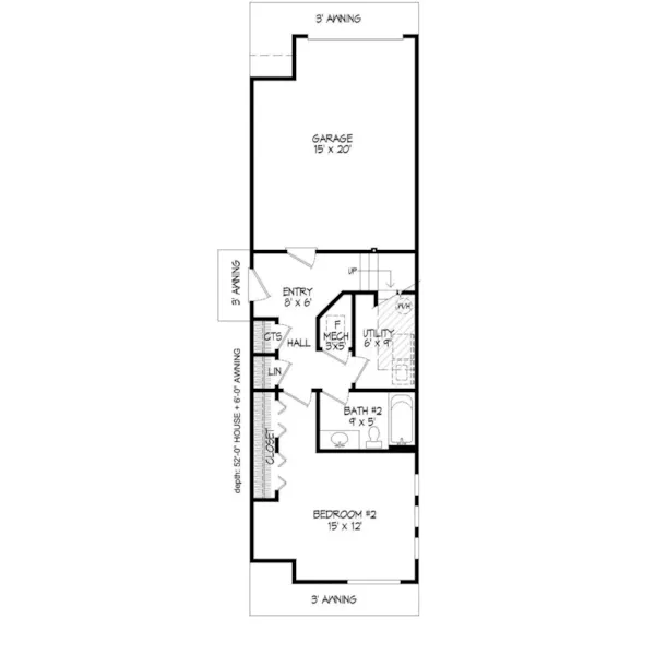 Traditional House Plan First Floor - Wyncote Narrow Lot Home 141D-0105 - Shop House Plans and More