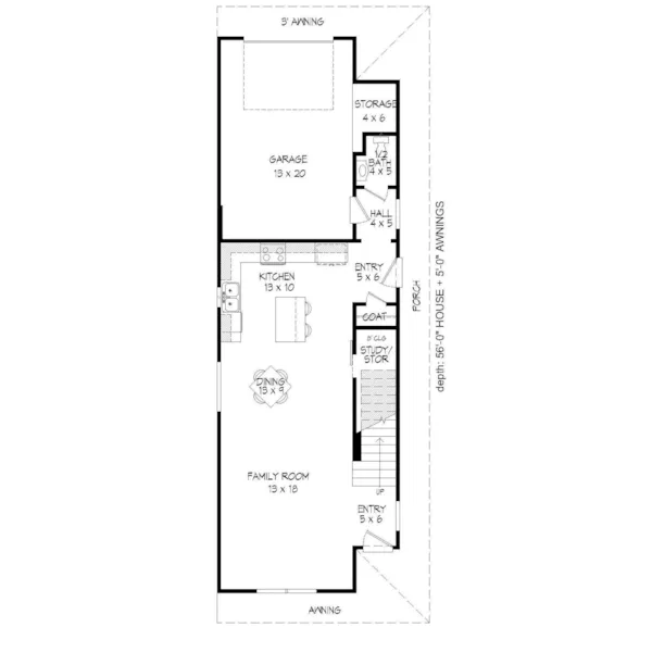 Contemporary House Plan Optional Basement - Heber Narrow Lot Home 141D-0115 - Shop House Plans and More