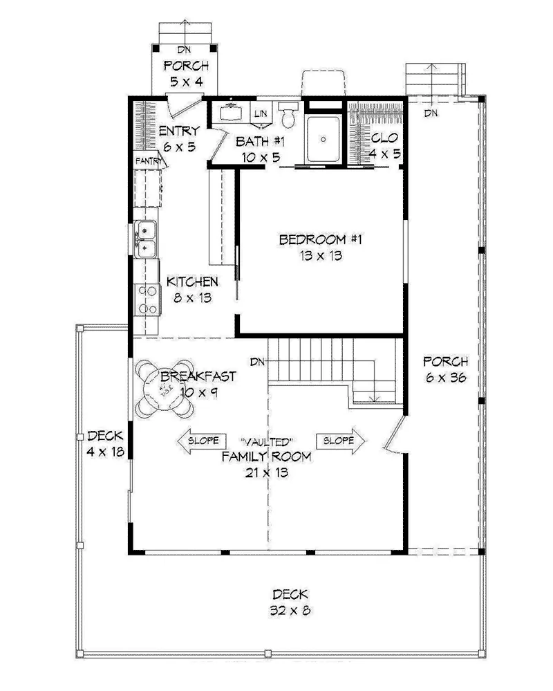 Rustic House Plan First Floor - 141D-0116 - Shop House Plans and More