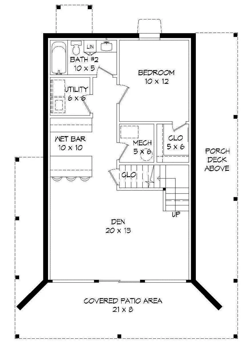 Rustic House Plan Lower Level Floor - 141D-0116 - Shop House Plans and More