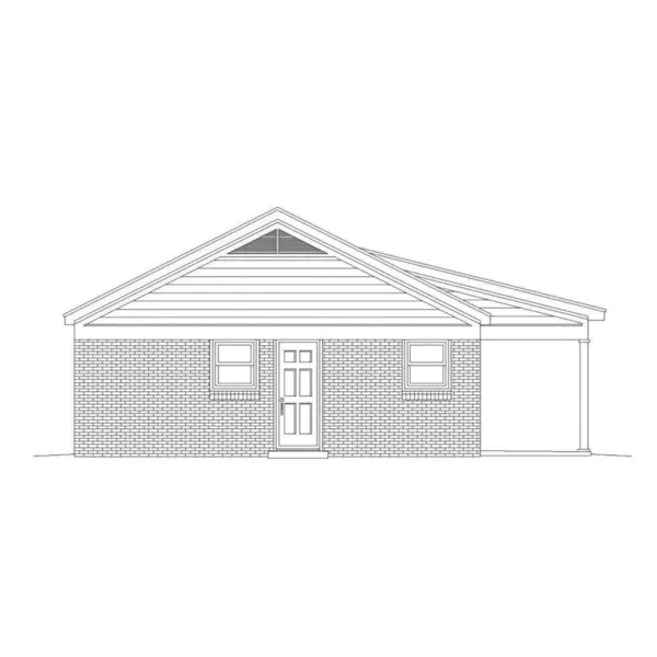 Ranch House Plan Left Elevation - Durkin Small Ranch Home 141D-0117 - Search House Plans and More