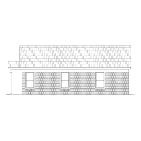 Ranch House Plan Rear Elevation - Durkin Small Ranch Home 141D-0117 - Search House Plans and More