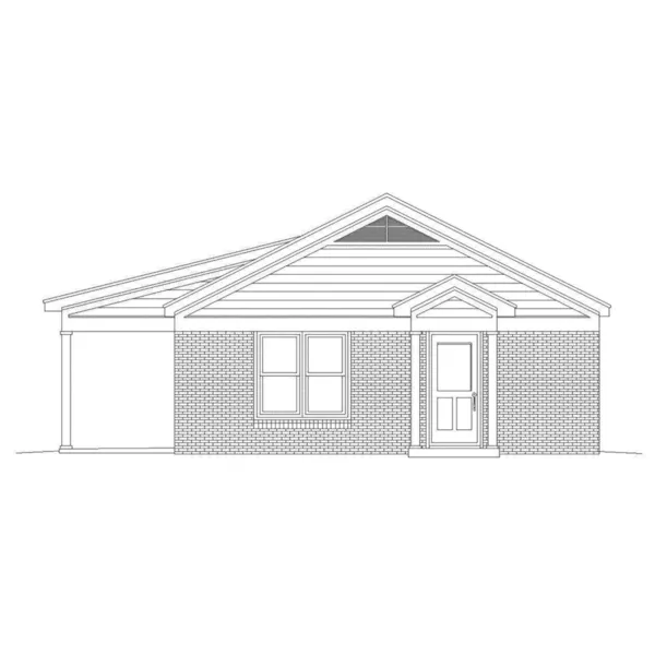 Ranch House Plan Right Elevation - Durkin Small Ranch Home 141D-0117 - Search House Plans and More