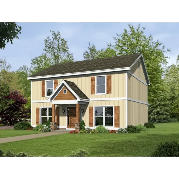 Colonial House Plan Front of Home - Clearfield Country Home 141D-0118 - Shop House Plans and More