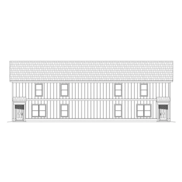 Colonial House Plan Rear Elevation - Clearfield Country Home 141D-0118 - Shop House Plans and More